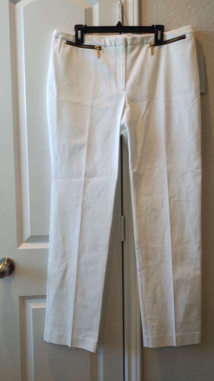 NTW Alfani slim Leg High Rise Career women’s Pants Size 16 Bright White